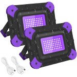 Lumiere noire uv portable, 6000mah projecteur led rechargeable, 400 - 405nm lampe uv puissant, ip65 etanche ...