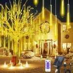 Lumières de pluie 30 cm 10 tubes, solaire etanche météore pluie guirlandes lumineuse avec télécommande, ... Lumières de pluie 30 cm 10 tubes, solaire etanche météore pluie guirlandes lumineuse avec télécommande, ...