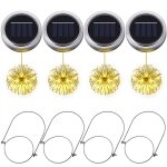 Lumires solaires pour pots mason, 4 pices couvercles de pots mason avec guirlandes lumineuses  20 ...