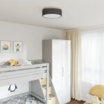 Luminaires de plafond vidaxl avec abat - jour toil noir Ø 38 cm tissu e27