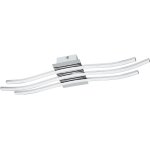 Luminaire plafonnier roncade a 3 panneaux led, lustre en aluminium et acier, lampe de salon chromé Luminaire plafonnier roncade a 3 panneaux led, lustre en aluminium et acier, lampe de salon chromé