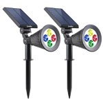 Lumisky pack de 2 spots solaires extérieur étanches - 4 leds colorées - 200 lm - tete pivotante a 90c ... Lumisky pack de 2 spots solaires extérieur étanches - 4 leds colorées - 200 lm - tete pivotante a 90c ...