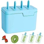 Machine a glaces congelees, moules a glaces, 4 moules, mini moules a glaces, fruits frais, purees congelees, ...