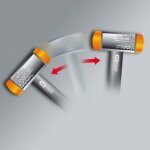 Maillet  embouts plastiques anti rebonds, manche acier, l. 270 mm, Ø 25 mm