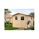 Maison de jardin jacinthe en bois epica 340x340 cm h. 234 cm - avec terrasse - -