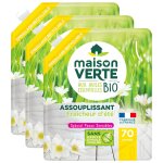 Maison verte lot de 3 adoucissants aux huiles essentielles bio sans palme fraicheur d'ete 70 lavages