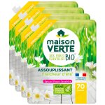 Maison verte lot de 4 adoucissants aux huiles essentielles bio sans palme fraicheur d'ete 70 lavages