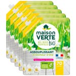 Maison verte lot de 5 adoucissants aux huiles essentielles bio sans palme fraicheur d'ete 70 lavages