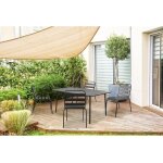 Table de jardin m�tal gris 150 x 90 x 71 cm