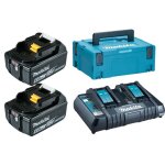 Makita 198077 - 8 - batterie li - ion 18v - pack d�butant (2x 6, 0ah) avec coffret mbox