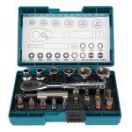 Makita coffret d'embouts 21 embouts + porte - embout magn�tique + cl� � cliquet - b - 54081