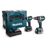 Makita dlx2180tj perceuse  percussion (dhp484) & visseuse  chocs (dtd153)  batteries 18v li - ion ...