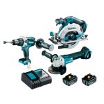 Makita ensemble de 3 machines 18 v li - ion 5 ah (dhp481 + dga506 + dhs680) makita dlx3095ptj