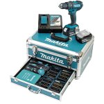 Makita perceuse visseuse a percussion sans fil 18v dhp482 2 batteries 18 v 3 ah, chargeur, accessoires ...