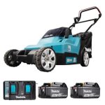 Makita tondeuse � gazon 2x18v / 4ah, avec 2 batteries et chargeur dc18rd - dlm382pm2