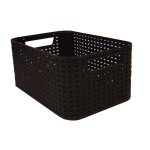 Malle de rangement 6l aspect rotin chocolat