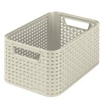 Malle de rangement 6l aspect rotin ivoire Malle de rangement 6l aspect rotin ivoire