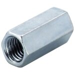 Manchons filet�s - 6 pans - acier zingu� - 7x30 mm - 100 pi�ces fischer