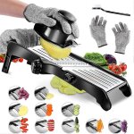 Mandoline professionnelle en acier inoxydable, coupe - legumes avec lames reglables