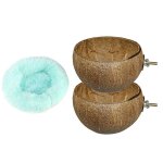 Mangeoire en coquille de noix de coco pour petits animaux, bols d'alimentation pour lapin nid d'�levage ...
