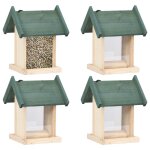 Mangeoires  oiseaux 4 pcs bois de sapin vidaxl vidaxl