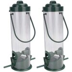 Mangeoire a oiseaux en tube, mangeoire d'extrieur suspendue avec poigne, durable, dmontable, pour ...