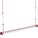 Mangeoire a oiseaux a tube long avec corde suspendue, apparence transparente, dcoration de jardin (rouge) ...