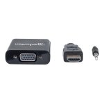 Manhattan convertisseur hdmi en vga, hdmi mâle vers vga femelle, avec audio, noir - adaptateur audio ... Manhattan convertisseur hdmi en vga, hdmi mâle vers vga femelle, avec audio, noir - adaptateur audio ...