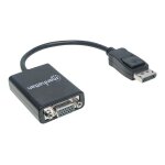 Manhattan displayport to vga hd15 converter cable, 15cm, male to female, active, dp with latch, black, ...