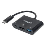 Manhattan usb - c dock / hub, ports (x3): hdmi, usb - a and usb - c, 5 gbps (usb 3. 2 gen1 aka usb 3. ...