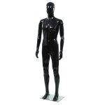 Mannequin homme corps complet base verre noir brillant 185 cm