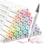 Marqueurs colorés d'art, pastel pinceau pointe double feutres a alcool pinceau et fine burin pour artiste ... Marqueurs colorés d'art, pastel pinceau pointe double feutres a alcool pinceau et fine burin pour artiste ...