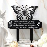 Marqueur de pieu commémoratif pour l'extérieur, papillon de jardin noir, cadeau de décoration, plaque ... Marqueur de pieu commémoratif pour l'extérieur, papillon de jardin noir, cadeau de décoration, plaque ...