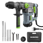 Marteau perforateur electrique 1500w workpro, perceuse � percussion, marteau rotatif avec poign�e rotative ...
