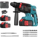 Marteau perforateur sans fil avec aeux batteries 4000mah * 2, fonctions 4 en 1, embrayage de sécurité ... Marteau perforateur sans fil avec aeux batteries 4000mah * 2, fonctions 4 en 1, embrayage de sécurité ...