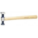 Marteau postillon standard, panne plate en acier poli , manche hickory
