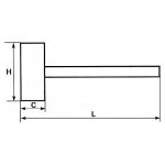 Massette manche frene verni 25 mm sam - 320 - 28d