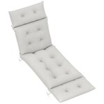 Matelas bain de soleil style chesterfield - matelas de transat - coussin de chaise longue - tissu gris ...