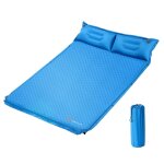 Matelas de camping autogonflant 2 personnes avec 2 oreillers 187 x 131 x 4 cm et sac portable en pvc ...