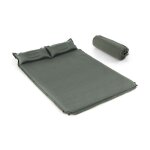 Matelas de camping autogonflant 2 personnes avec 2 oreillers 187 x 131 x 4 cm et sac portable en pvc ...