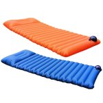 Matelas gonflable de camping en plein air avec oreillers, lit pliant, ultralger, coussin d'air, outil ...