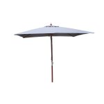 Matera - parasol en bois carr� toile grise