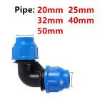 Mathiateur d'eau en pvc pe de 20 / 25 / 32 / 40 / 50mm, connecteur de valve rapide en plastique, raccords ...