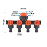 Mathiateurs de tuyau à filetage femelle 4 voies pour arrosage automatique, outil d'irrigation de jardin, ... Mathiateurs de tuyau à filetage femelle 4 voies pour arrosage automatique, outil d'irrigation de jardin, ...
