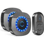 Mdy - sonnette sans fil exterieur etanche 300 mtres sonnette electronique, kit de carillon avec 2 rcepteurs ...