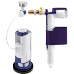 Mécanisme chasse d'eau avec flotteur - double touche - 3v102 compact nicoll Mécanisme chasse d'eau avec flotteur - double touche - 3v102 compact nicoll