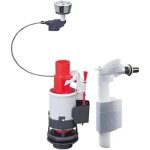 Mécanisme de chasse - wirquin - mw2 - double chasse 3 / 6 l - robinet flotteur f90 - gris et rouge Mécanisme de chasse - wirquin - mw2 - double chasse 3 / 6 l - robinet flotteur f90 - gris et rouge