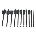 Mèches plates à tige hexagonale, 11 pièces, tête de forage à pelle noire professionnelle dure pour le ... Mèches plates à tige hexagonale, 11 pièces, tête de forage à pelle noire professionnelle dure pour le ...