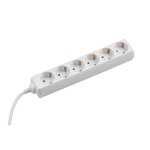 Meister multiprise 6 fois, 5 m, blanc, ip20