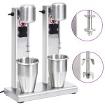 Mlangeur de milkshake avec deux coupelles acier inoxydable 2 l